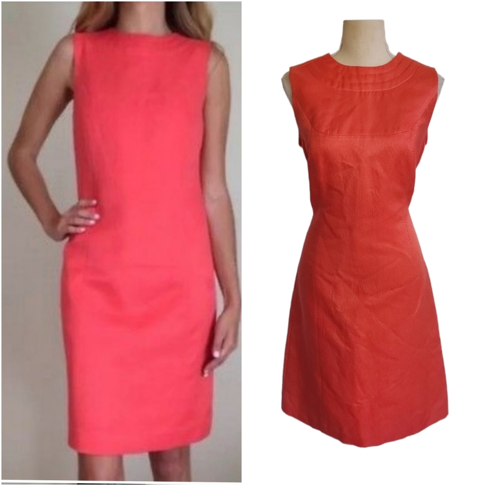Tory Burch Silk & Wool Coral Shift Dress